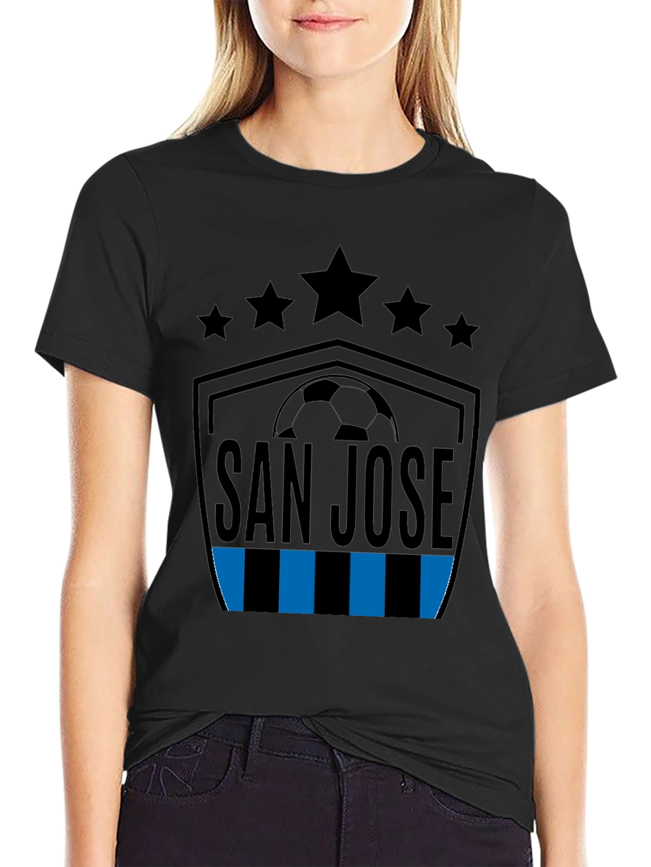 San Jose Soccer T-Shirt - Stars and Stripes Design
