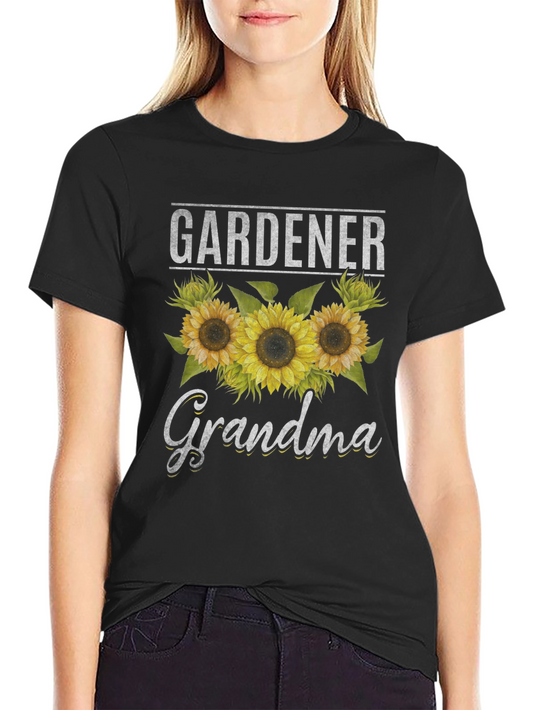 Gardener Grandma T-Shirt with Sunflower Design