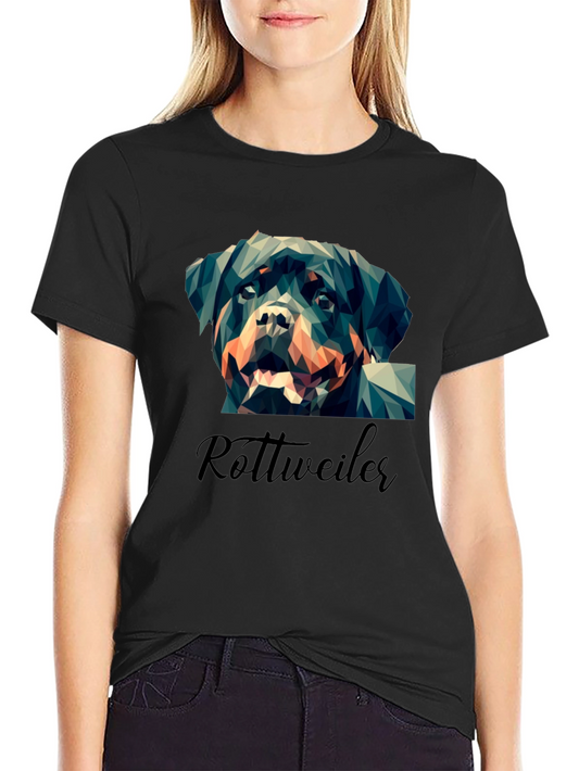 Geometric Rottweiler Graphic Print Tee