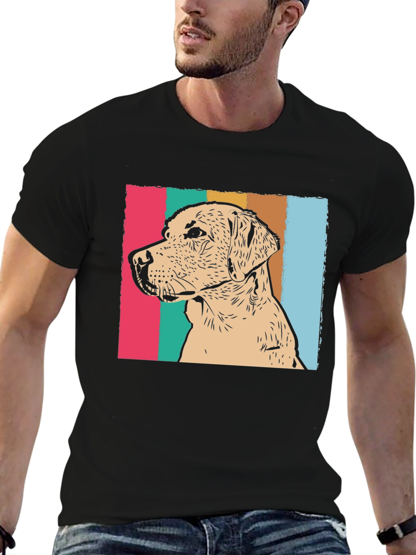 Retro Dog Graphic T-Shirt - Unisex Black Tee