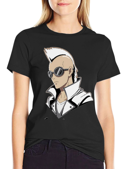 Anime Punk Graphic Tee - Black Cotton Shirt