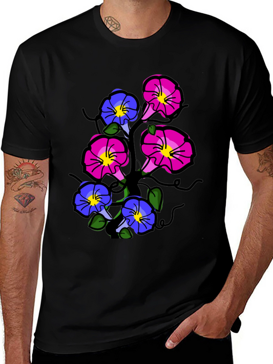Floral Print T-Shirt - Unique Flower Design