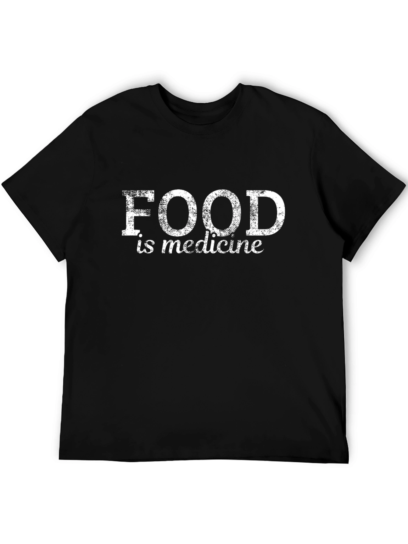 Food is Medicine Graphic Tee - Black Cotton T-Shirt