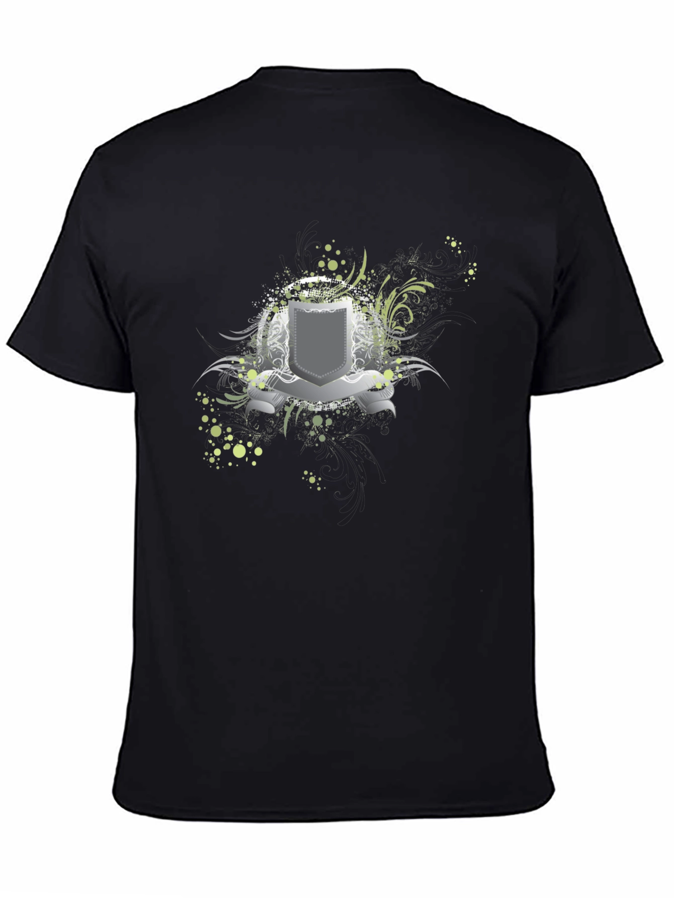 Graphic Tee: Shield Design Black T-Shirt