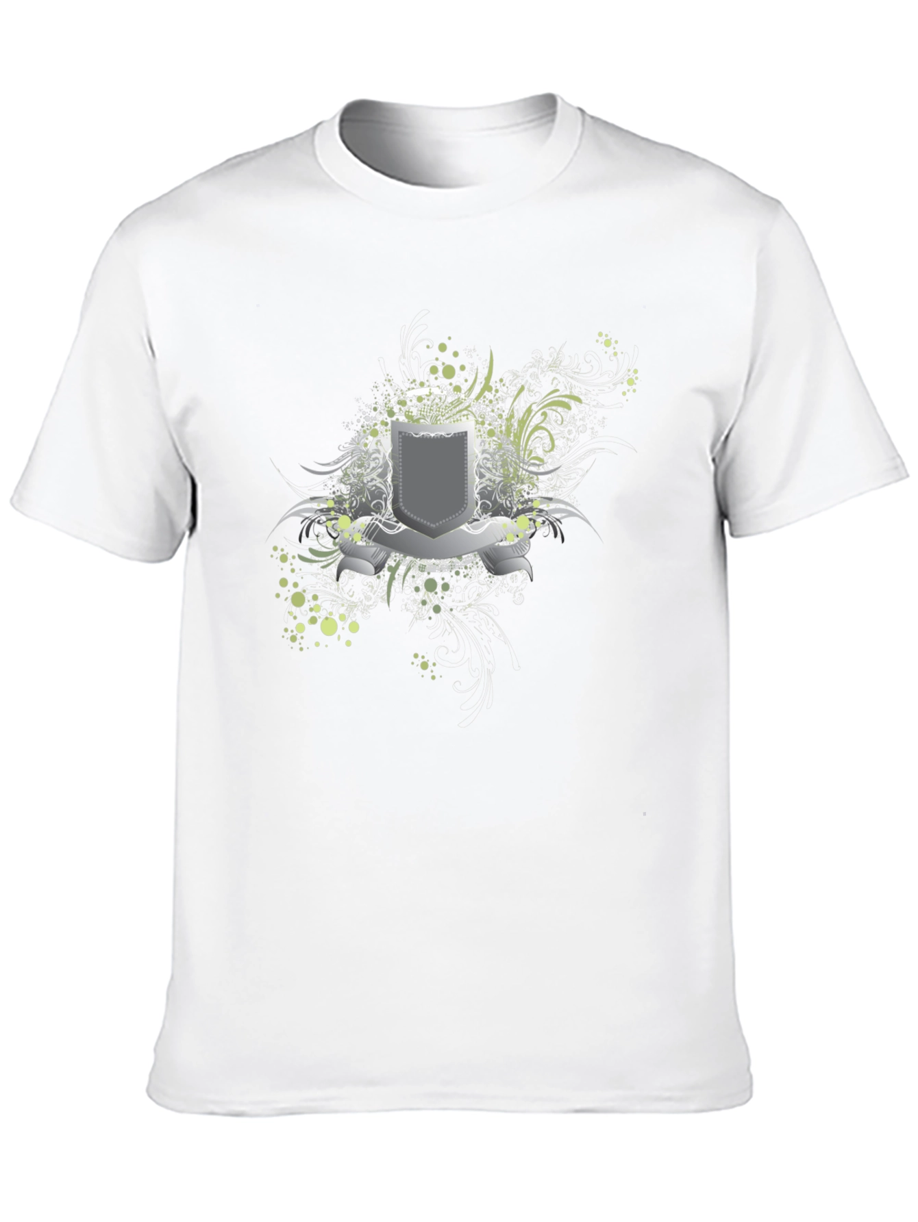Graphic Tee: Shield Design Black T-Shirt