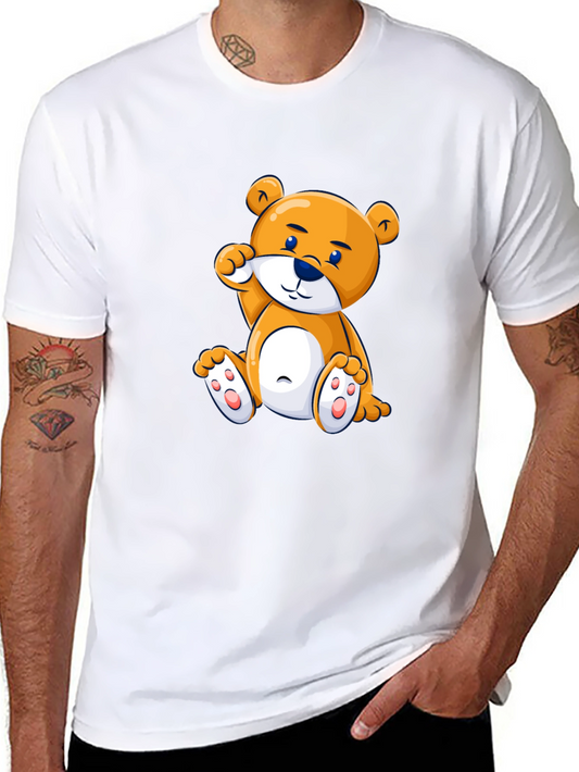 Cute Cartoon Bear Black T-Shirt