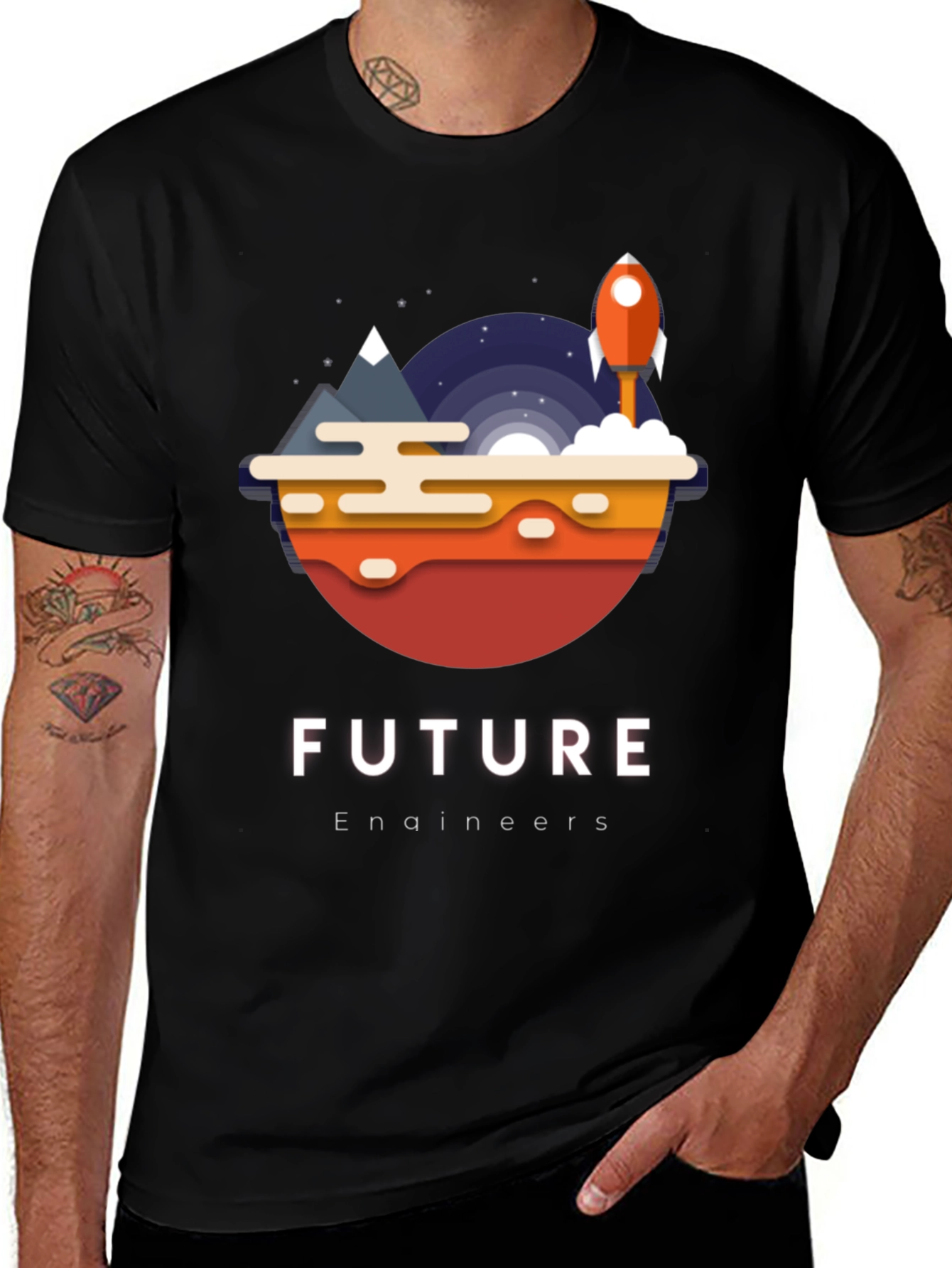 Future Engineers T-Shirt Space Rocket Design
