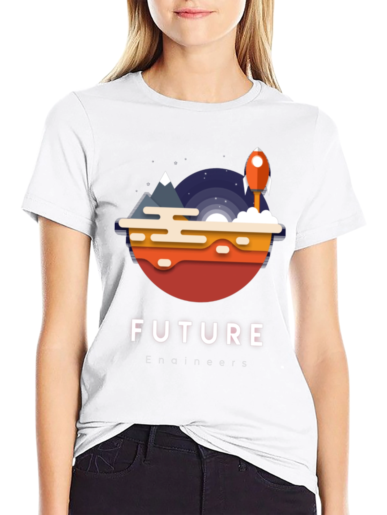 Future Engineers T-Shirt Space Rocket Design