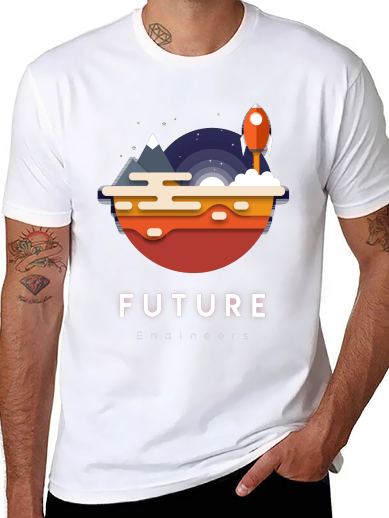 Future Engineers T-Shirt Space Rocket Design