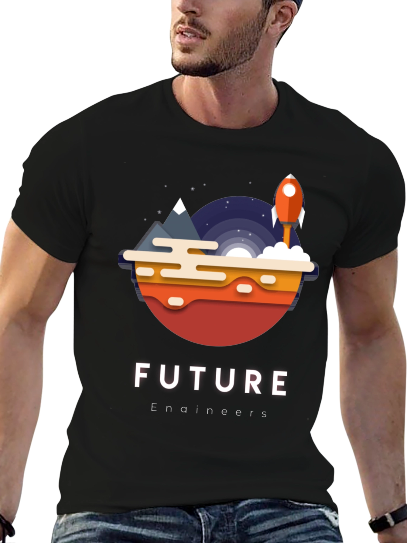 Future Engineers T-Shirt Space Rocket Design