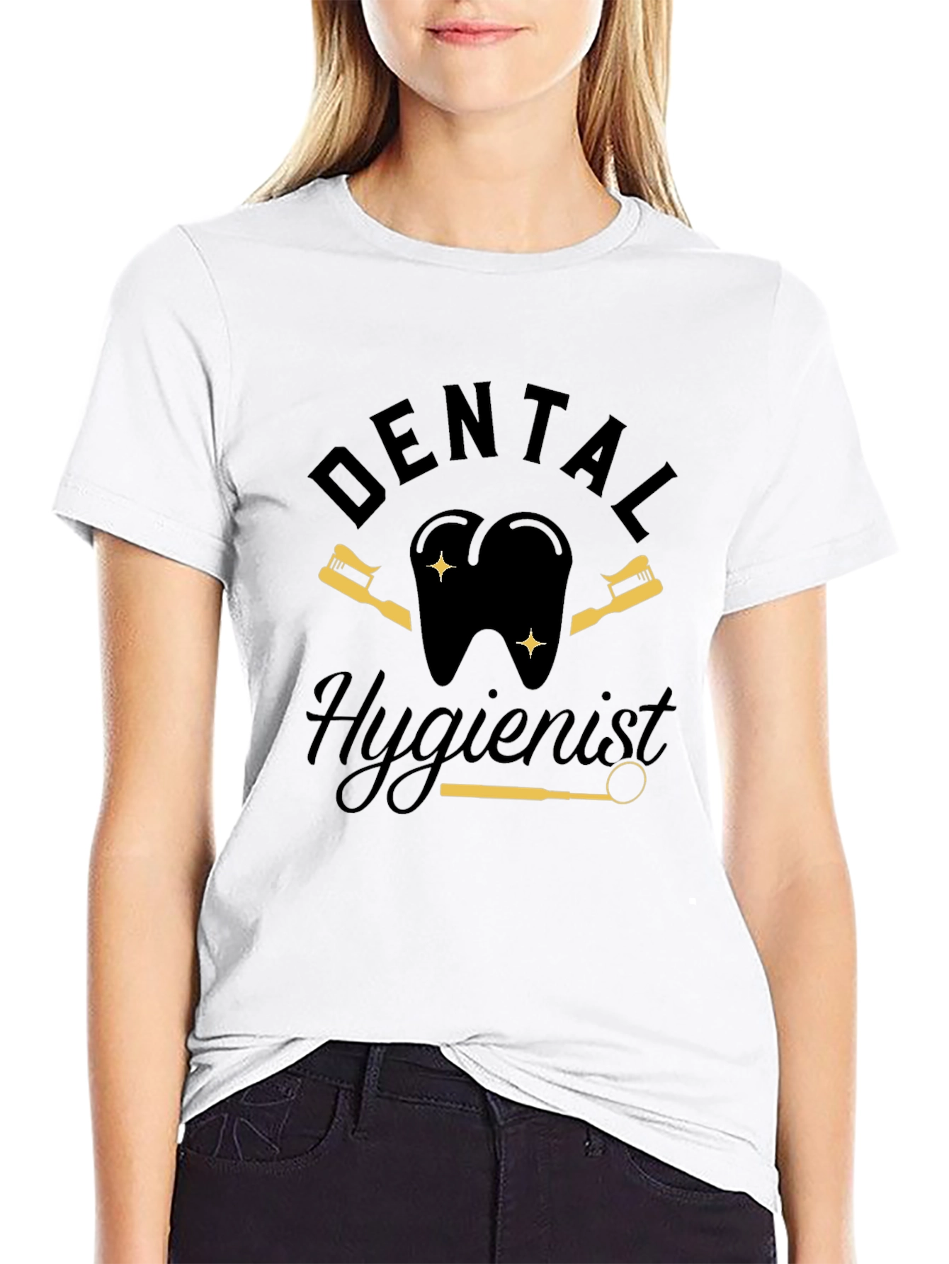 Dental Hygienist Graphic Tee - Black Cotton T-Shirt