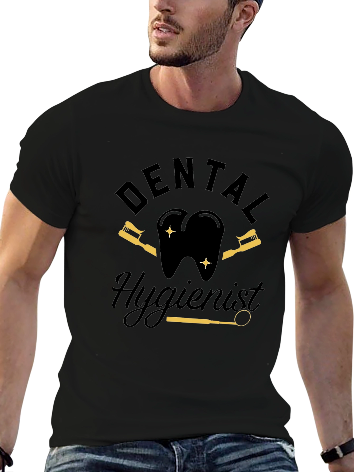 Dental Hygienist Graphic Tee - Black Cotton T-Shirt