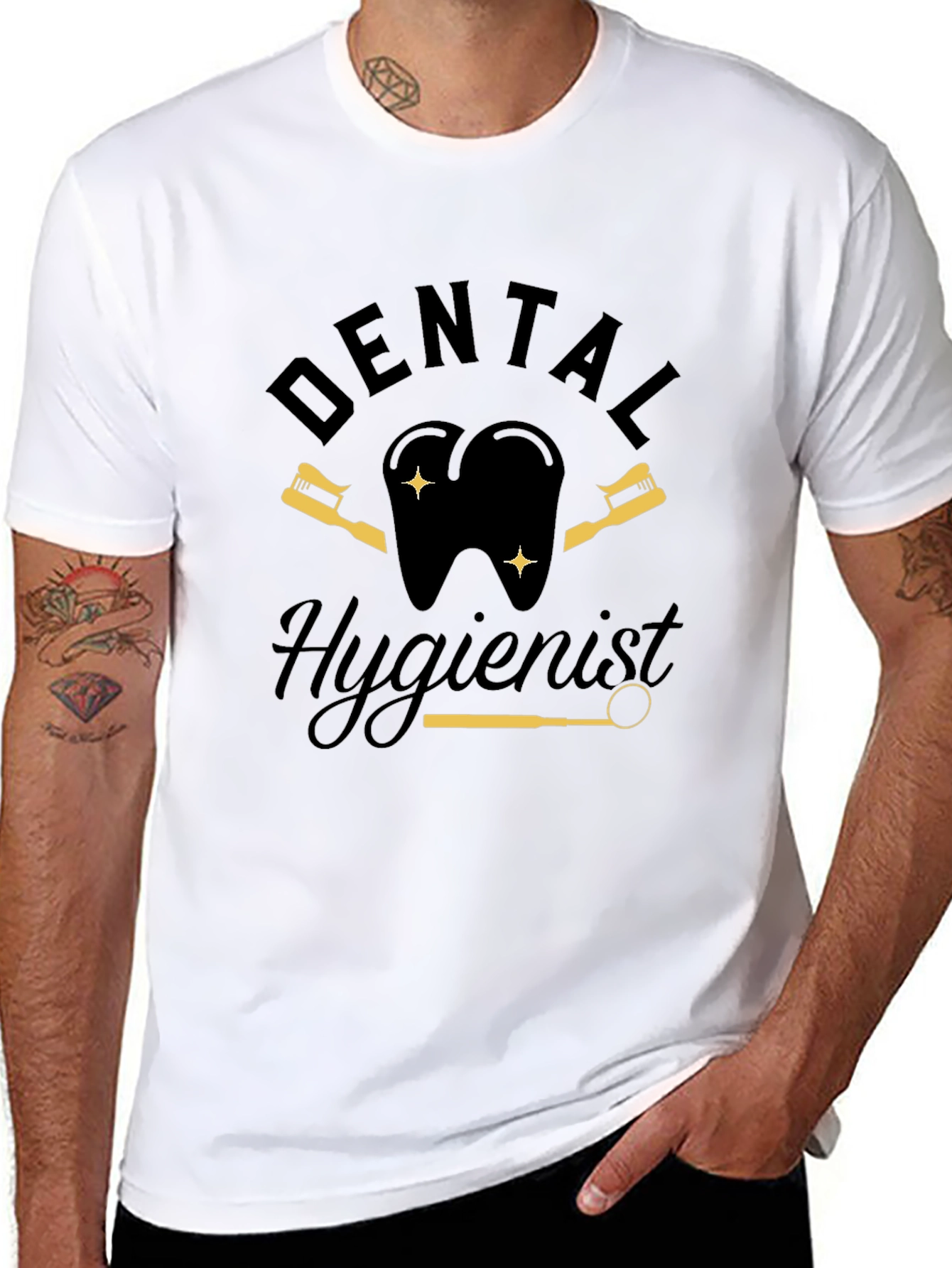 Dental Hygienist Graphic Tee - Black Cotton T-Shirt