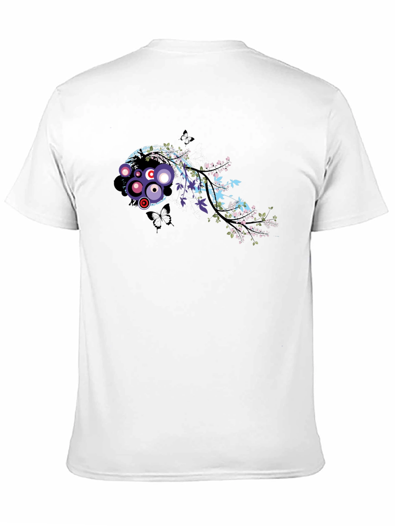 Stylish Black Tee with Abstract Floral Graphic