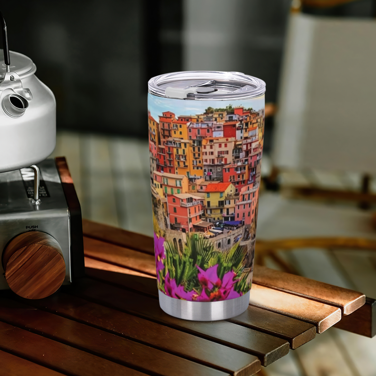 Oriental Cherry Blossom Pagoda Sunset Chinese Fantasy 20oz Art Tumbler