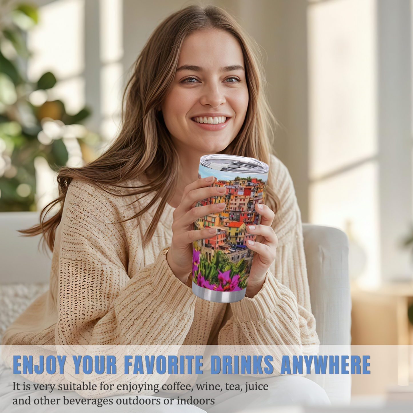 Oriental Cherry Blossom Pagoda Sunset Chinese Fantasy 20oz Art Tumbler