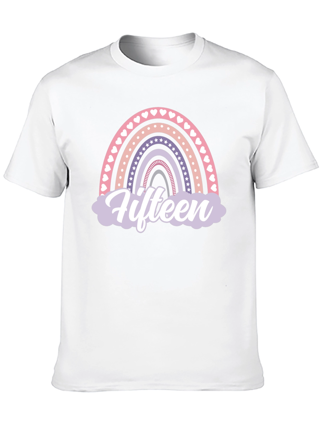 Fifteen Rainbow Graphic T-Shirt - Birthday Party Tee