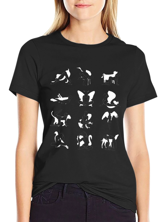 Animal Silhouette Graphic T-Shirt - Black