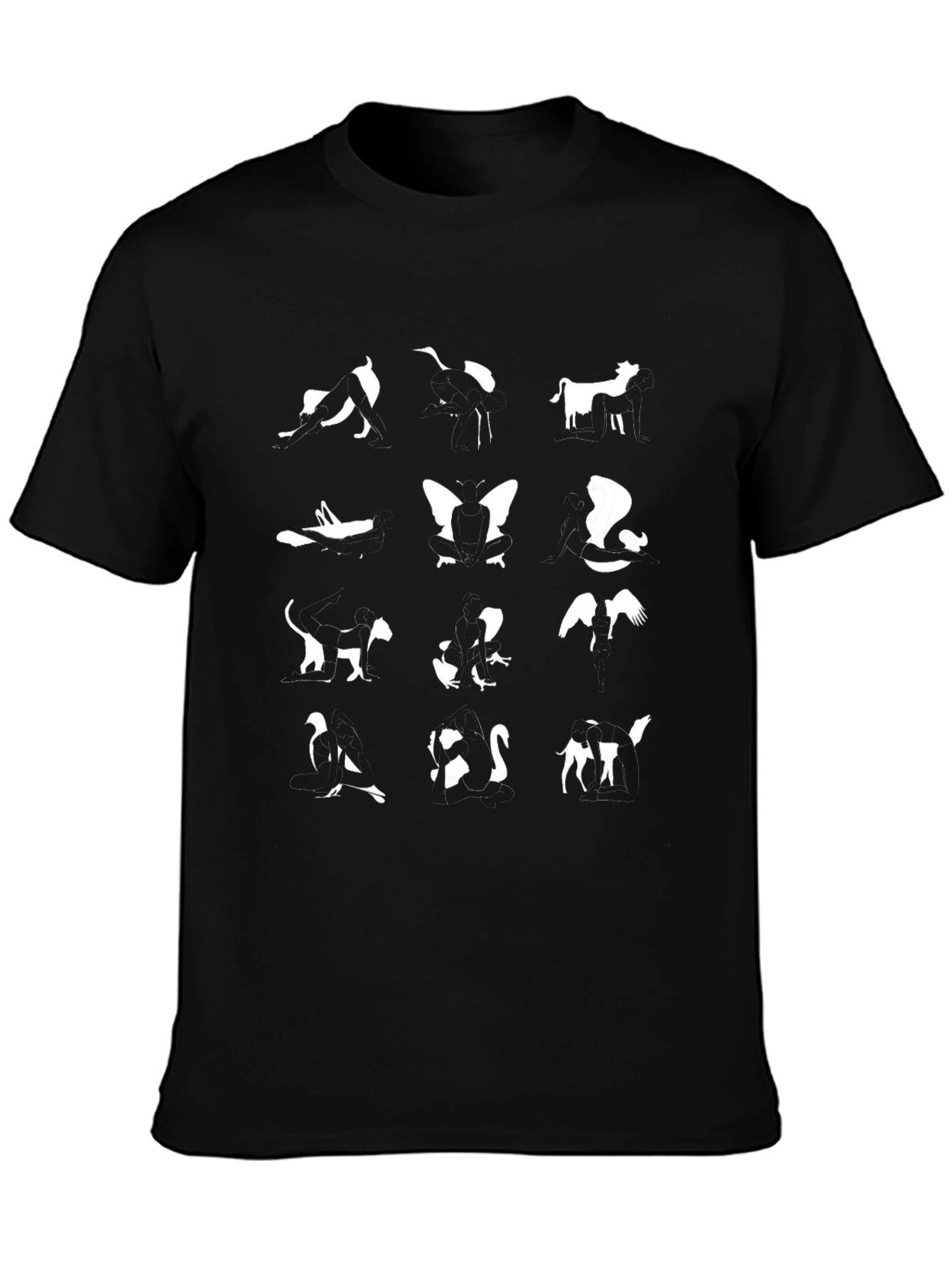 Animal Silhouette Graphic T-Shirt - Black