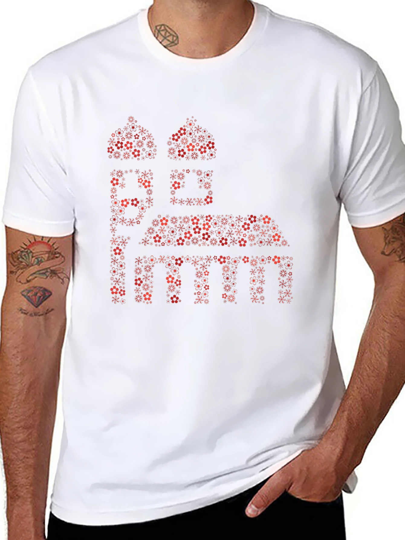 Floral Mosque Graphic Tee - Black