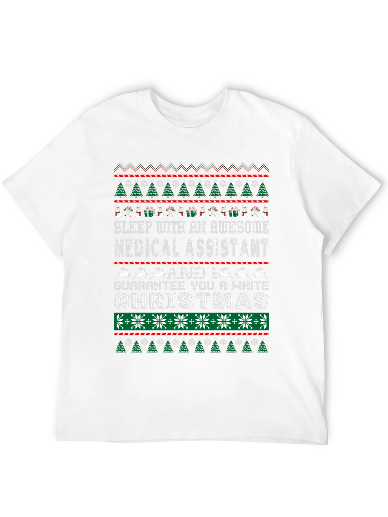 Awesome Medical Assistant White Christmas Graphic Tee