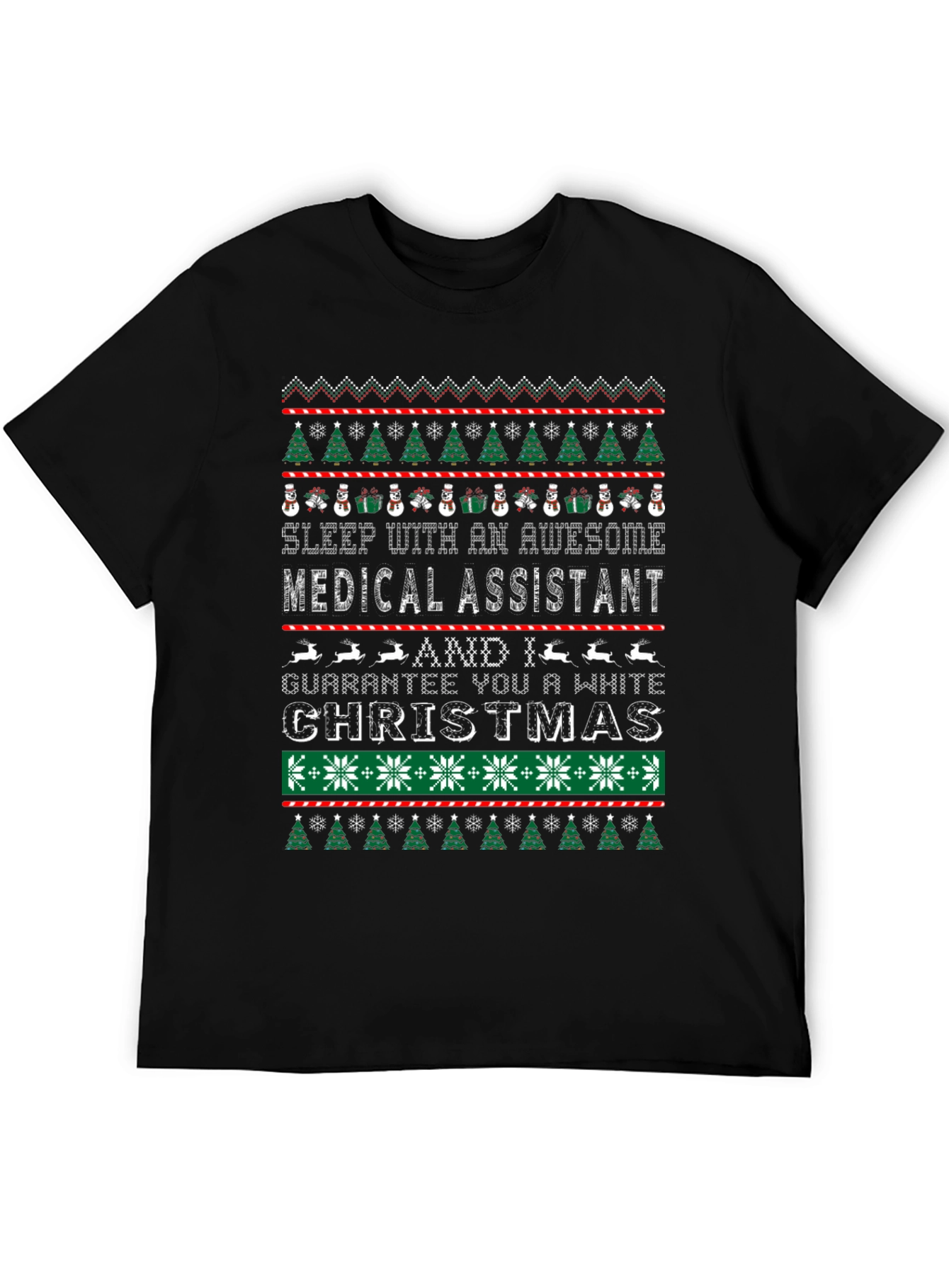 Awesome Medical Assistant White Christmas Graphic Tee