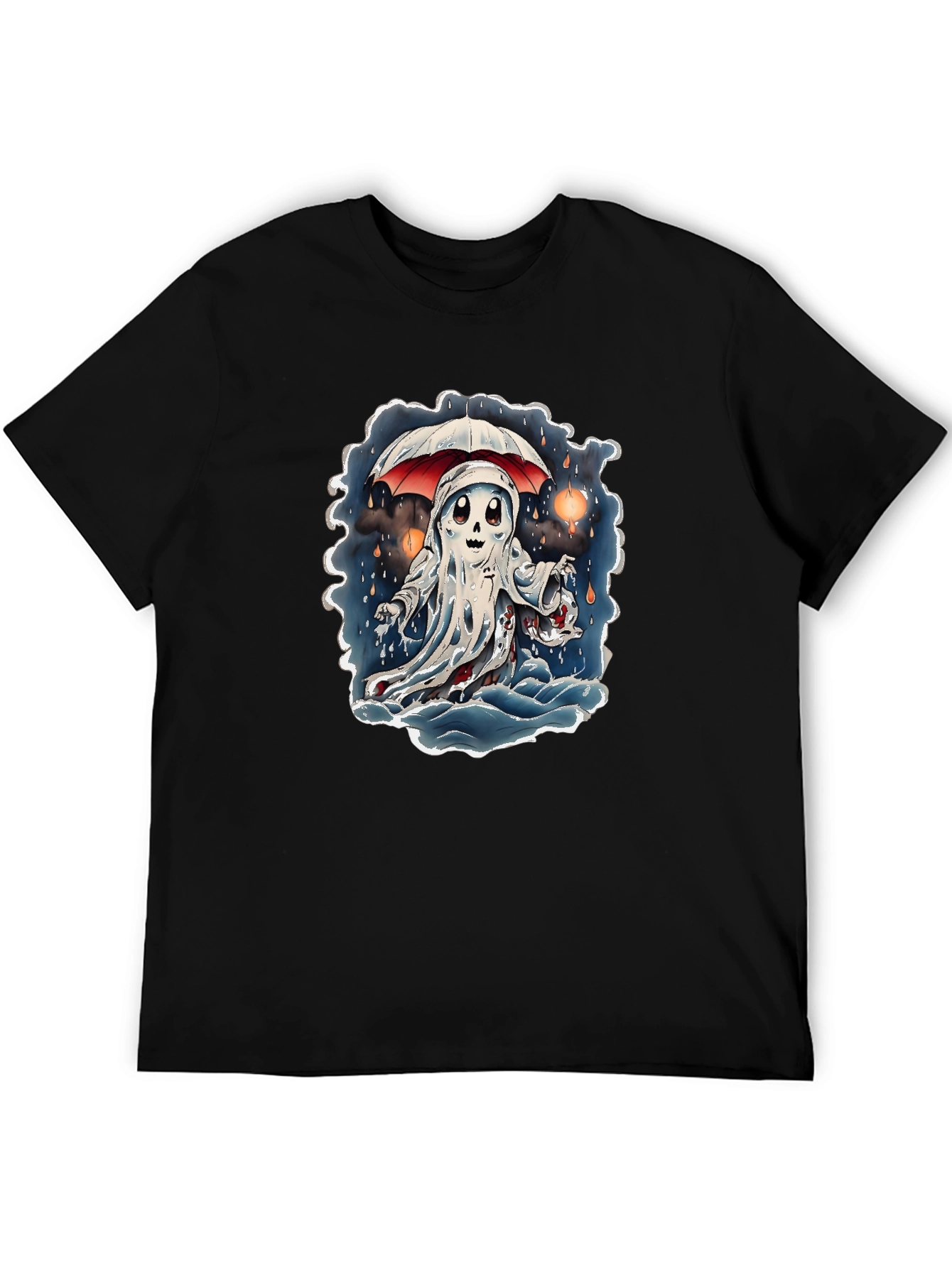Ghostly Cartoon Graphic T-Shirt