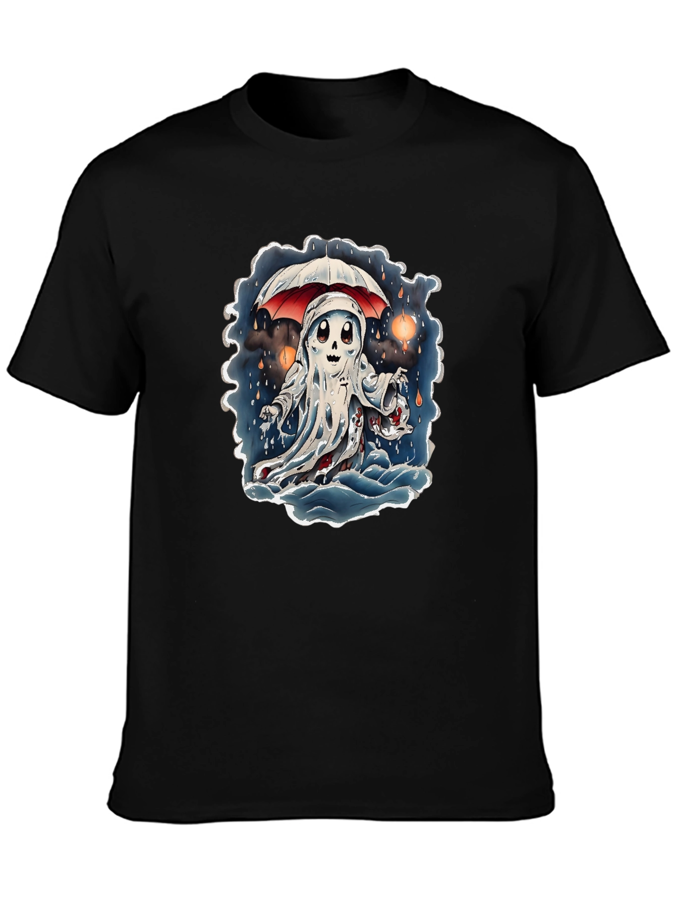 Ghostly Cartoon Graphic T-Shirt