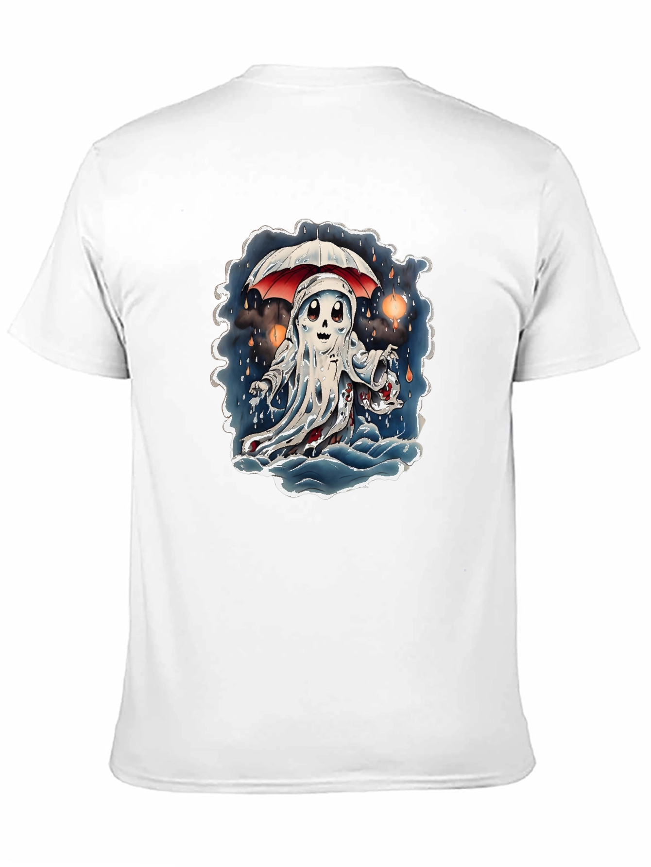 Ghostly Cartoon Graphic T-Shirt