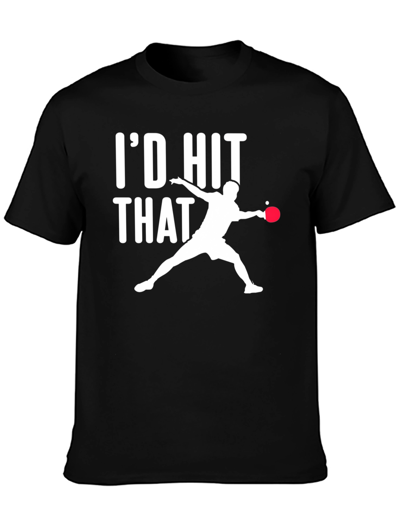 Id Hit That Table Tennis Black T-Shirt