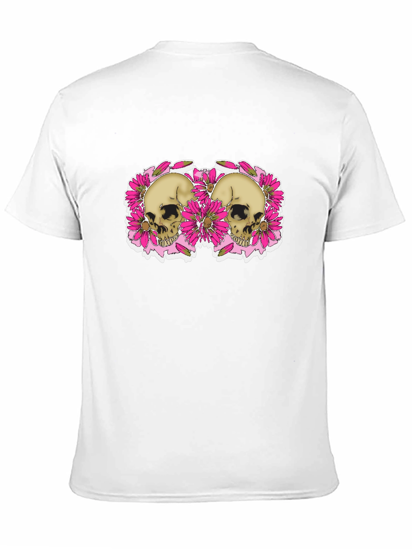 Skull & Floral Graphic Tee - Black
