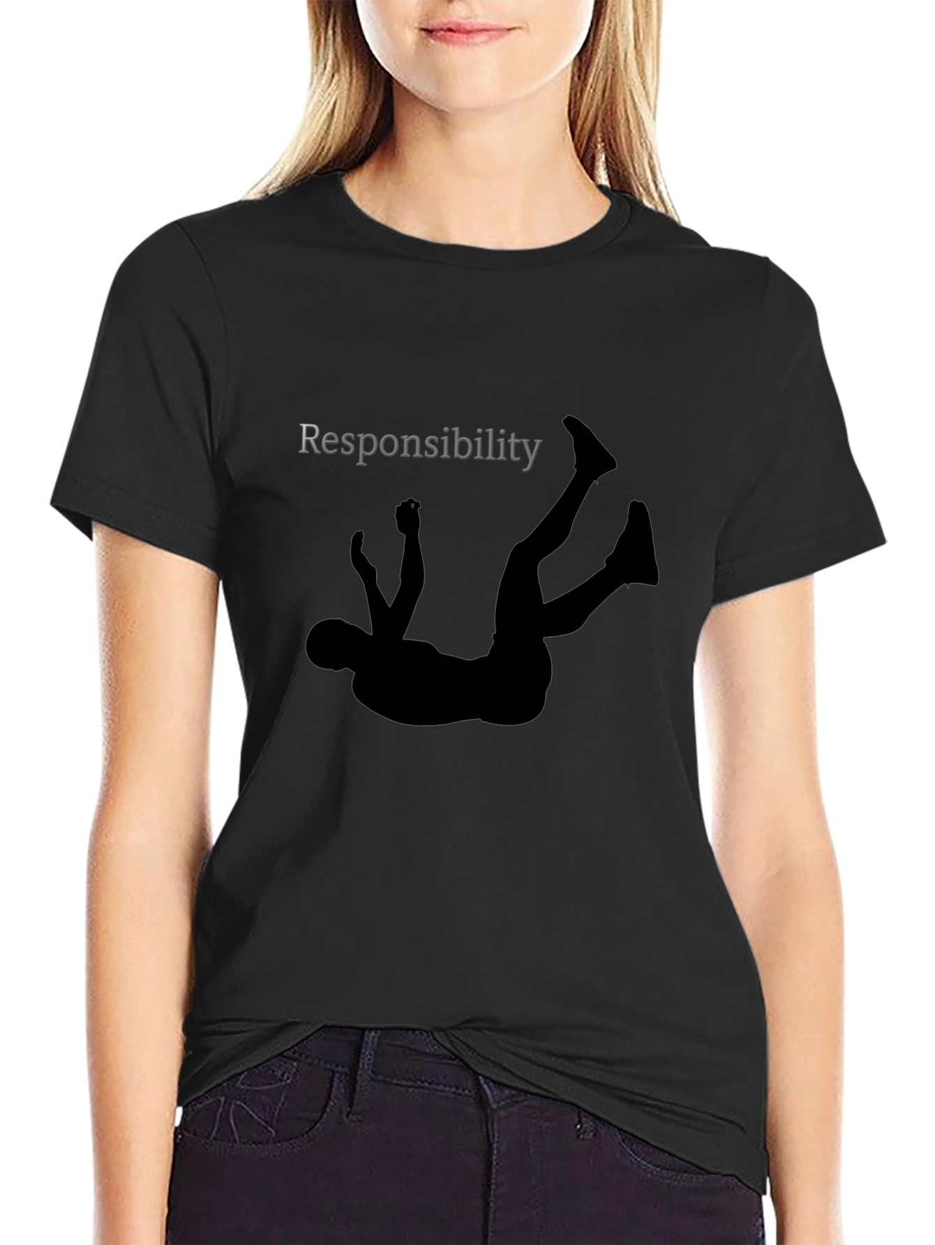 Responsibility Falling Graphic Tee - Black