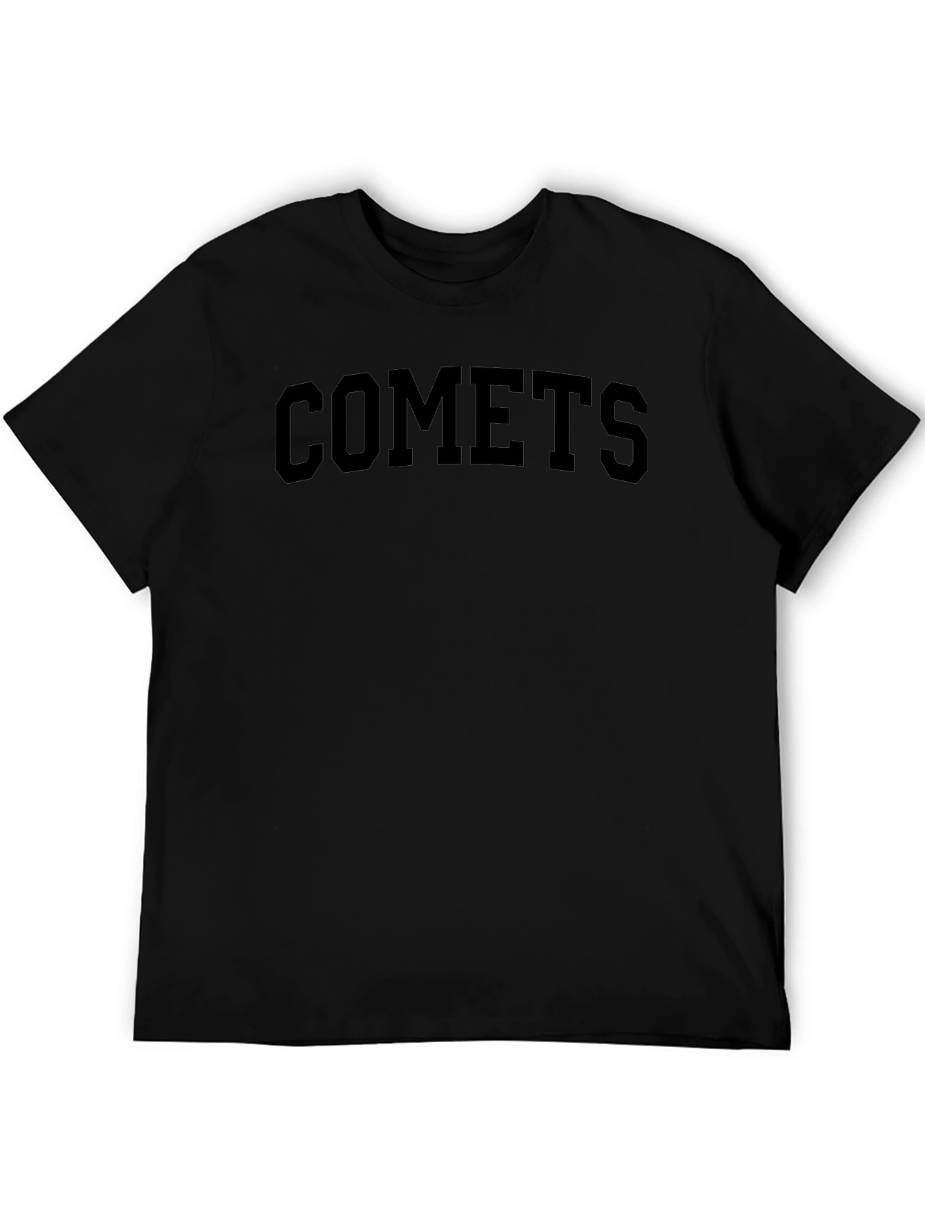 Comets Black Graphic T-Shirt Casual Wear