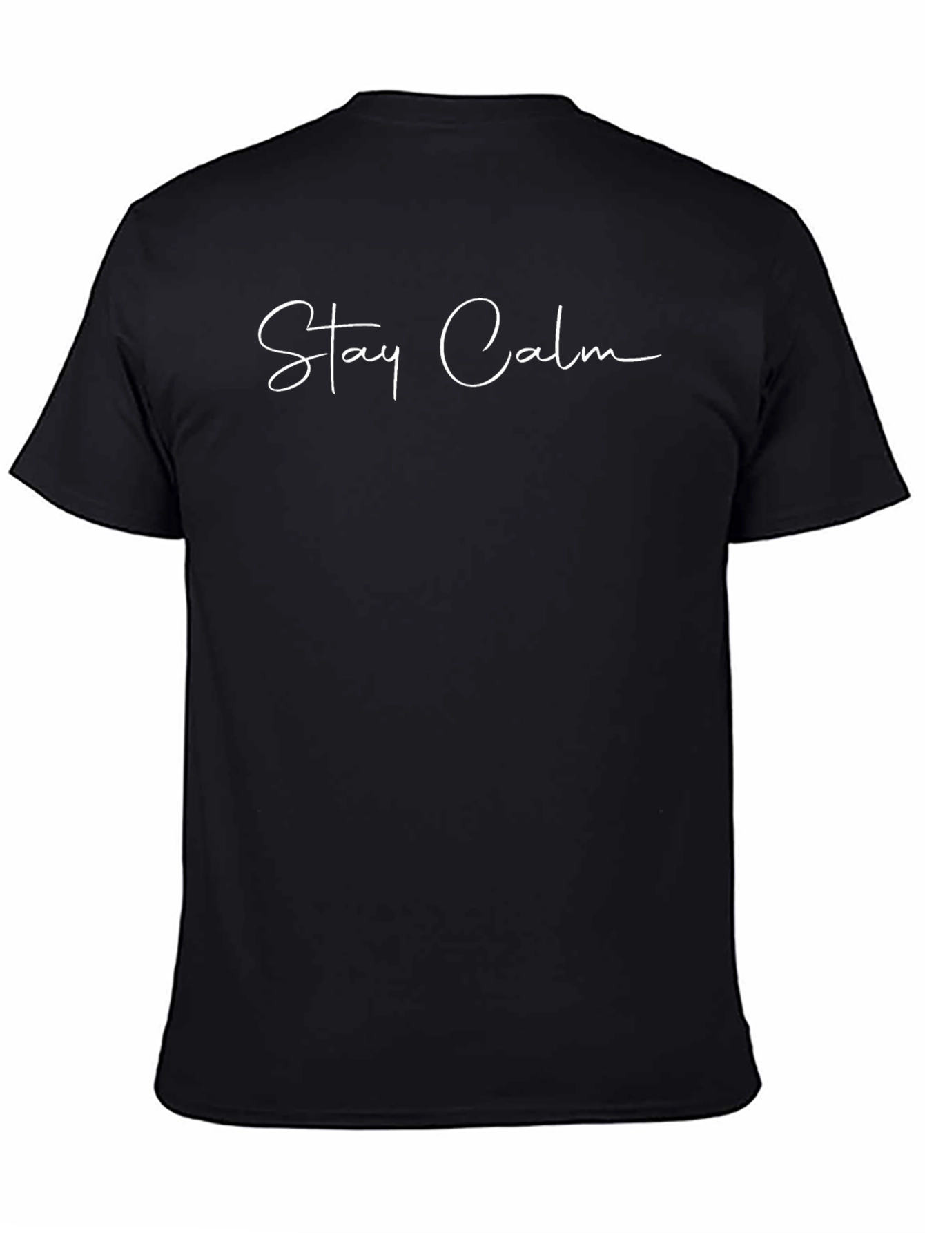 Stay Calm Black Crew Neck T-Shirt for Men