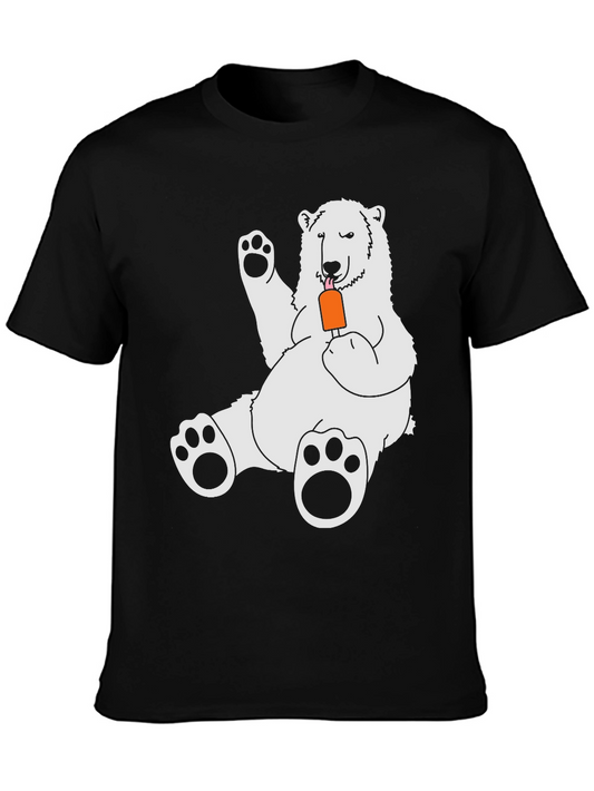 Cool Bear Graphic Tee - Black Cotton Blend