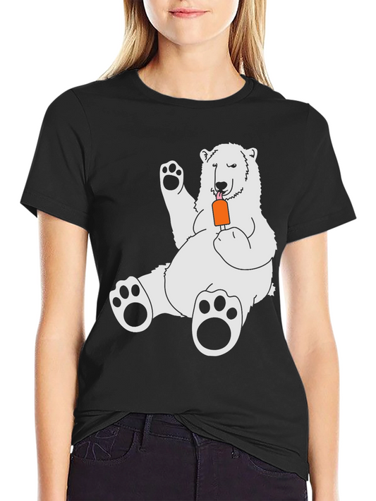 Cool Bear Graphic Tee - Black Cotton Blend