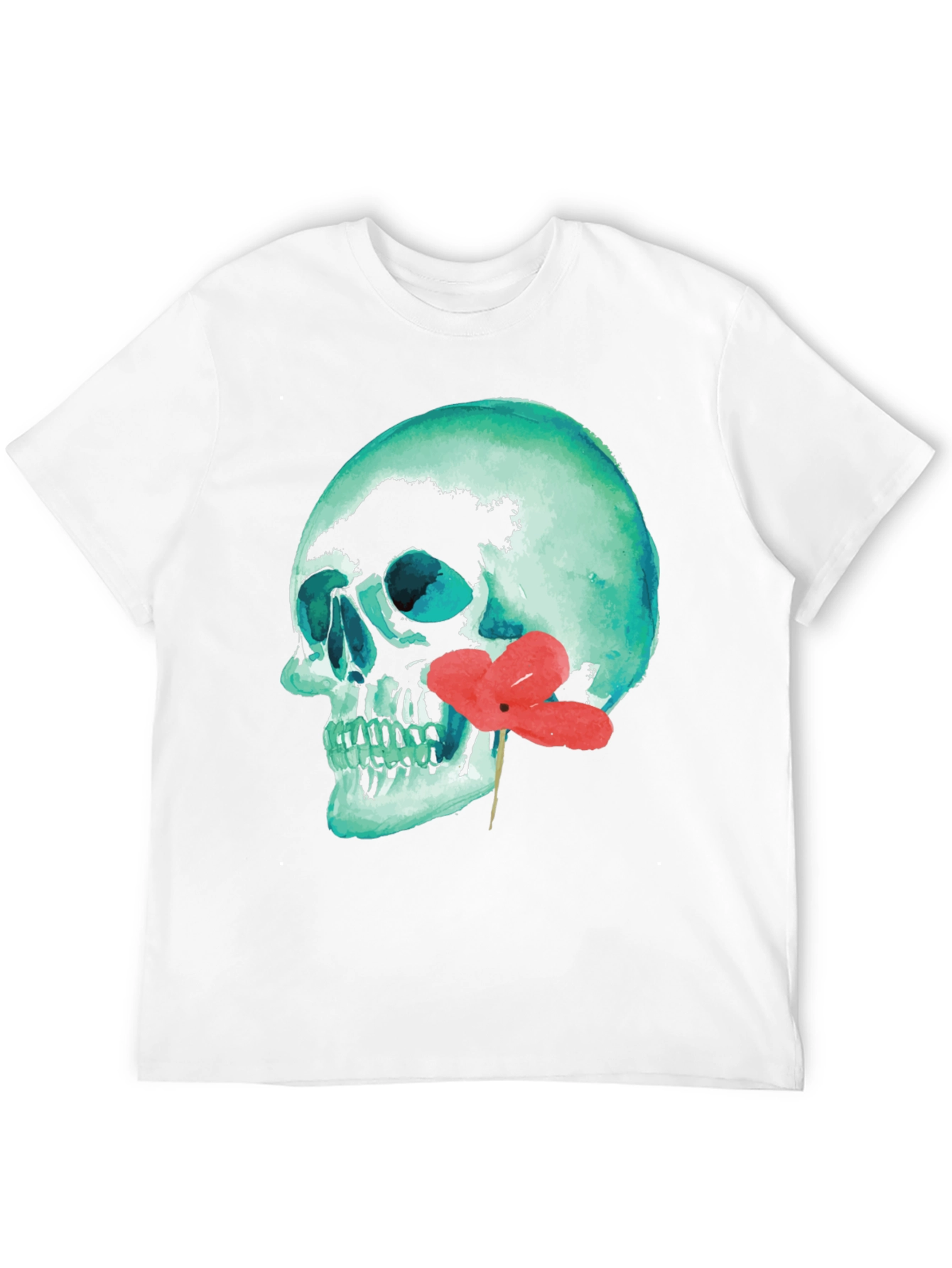 Skull & Flower Graphic Tee - Unique Design
