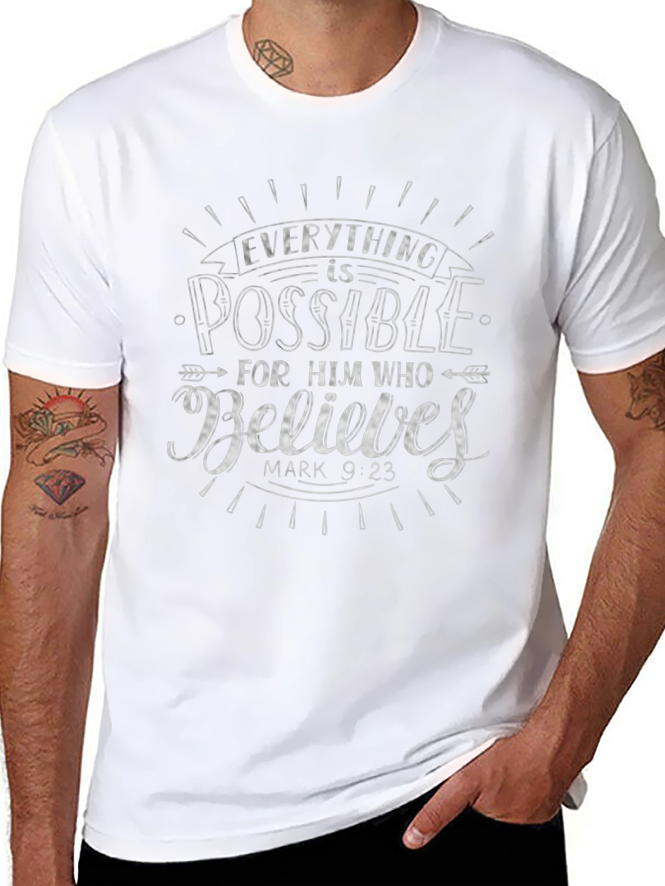 Everything is Possible T-Shirt Believe Mark 9:23 Black