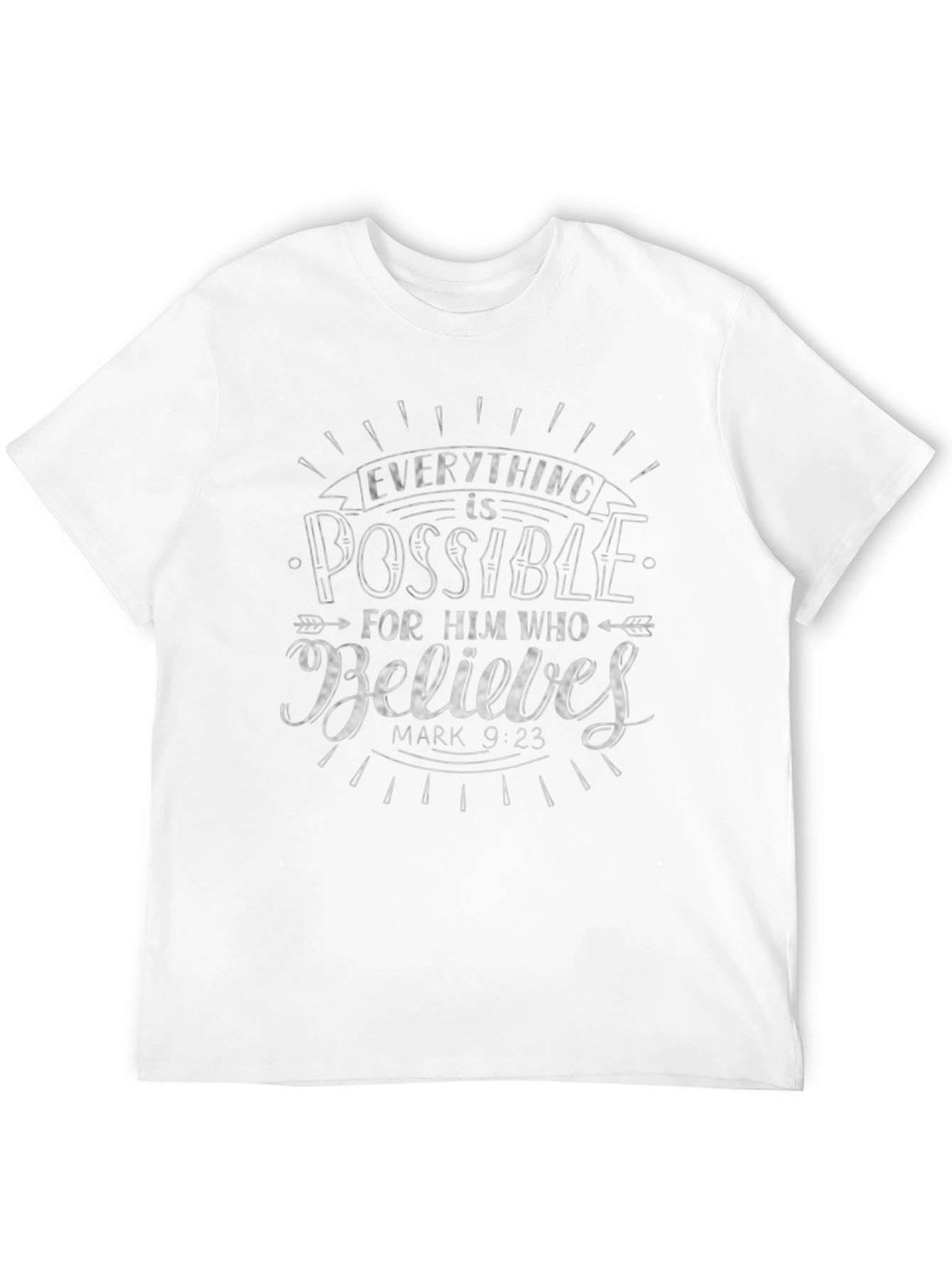 Everything is Possible T-Shirt Believe Mark 9:23 Black