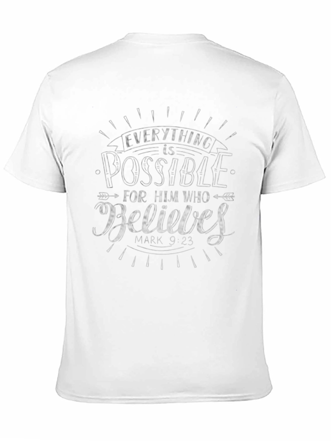 Everything is Possible T-Shirt Believe Mark 9:23 Black