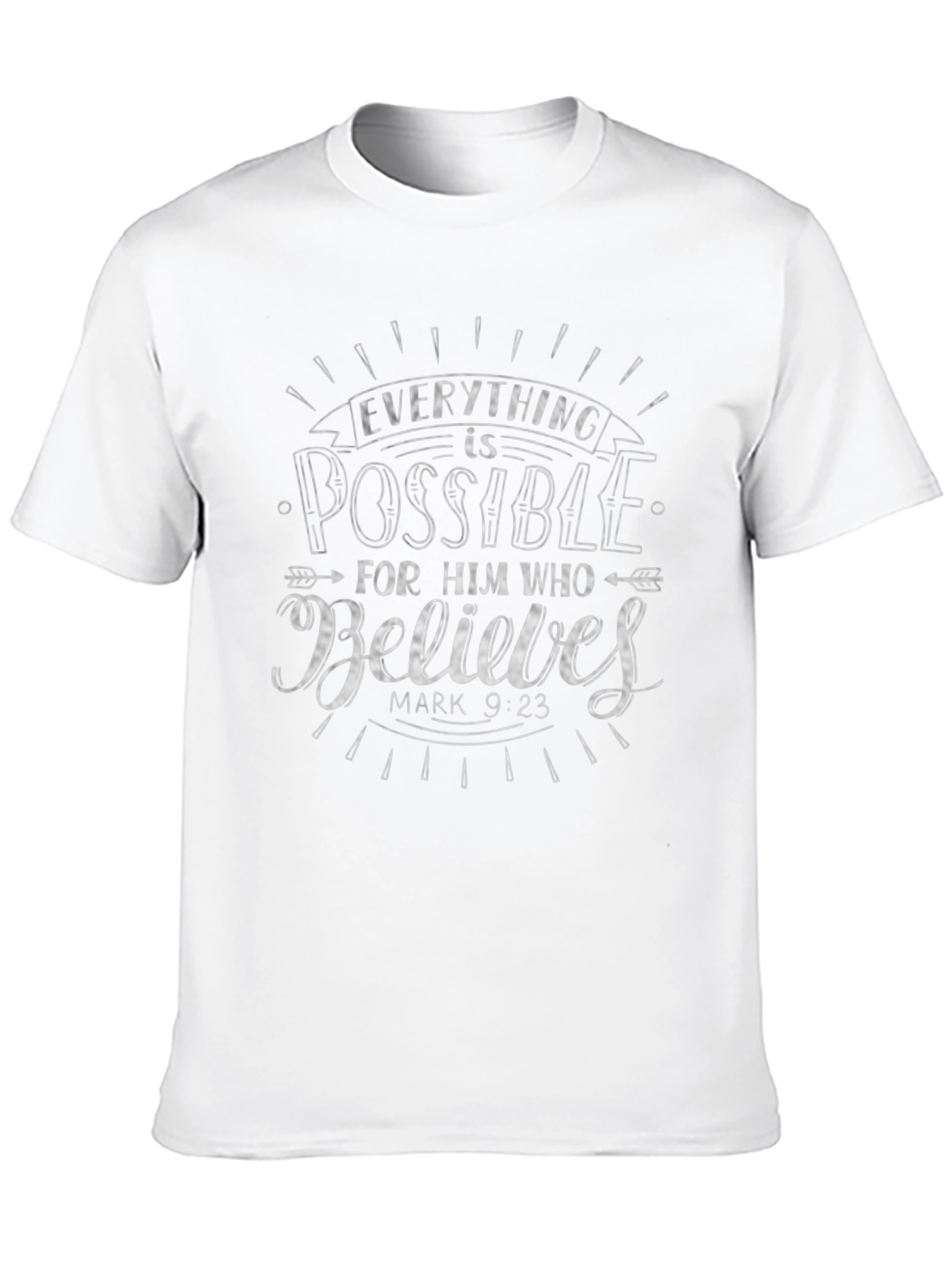 Everything is Possible T-Shirt Believe Mark 9:23 Black