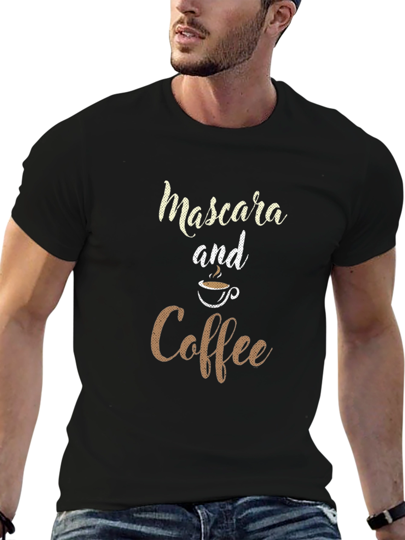 Mascara and Coffee Graphic T-Shirt