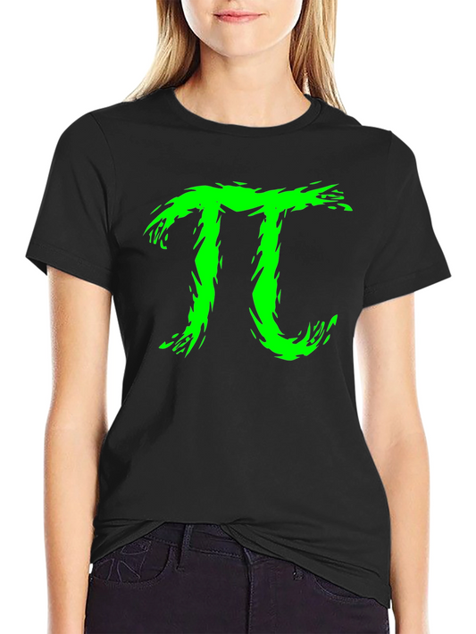 Green Pi Symbol Graphic T-Shirt