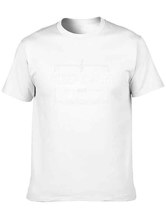 Keep Calm and March On Black T-Shirt