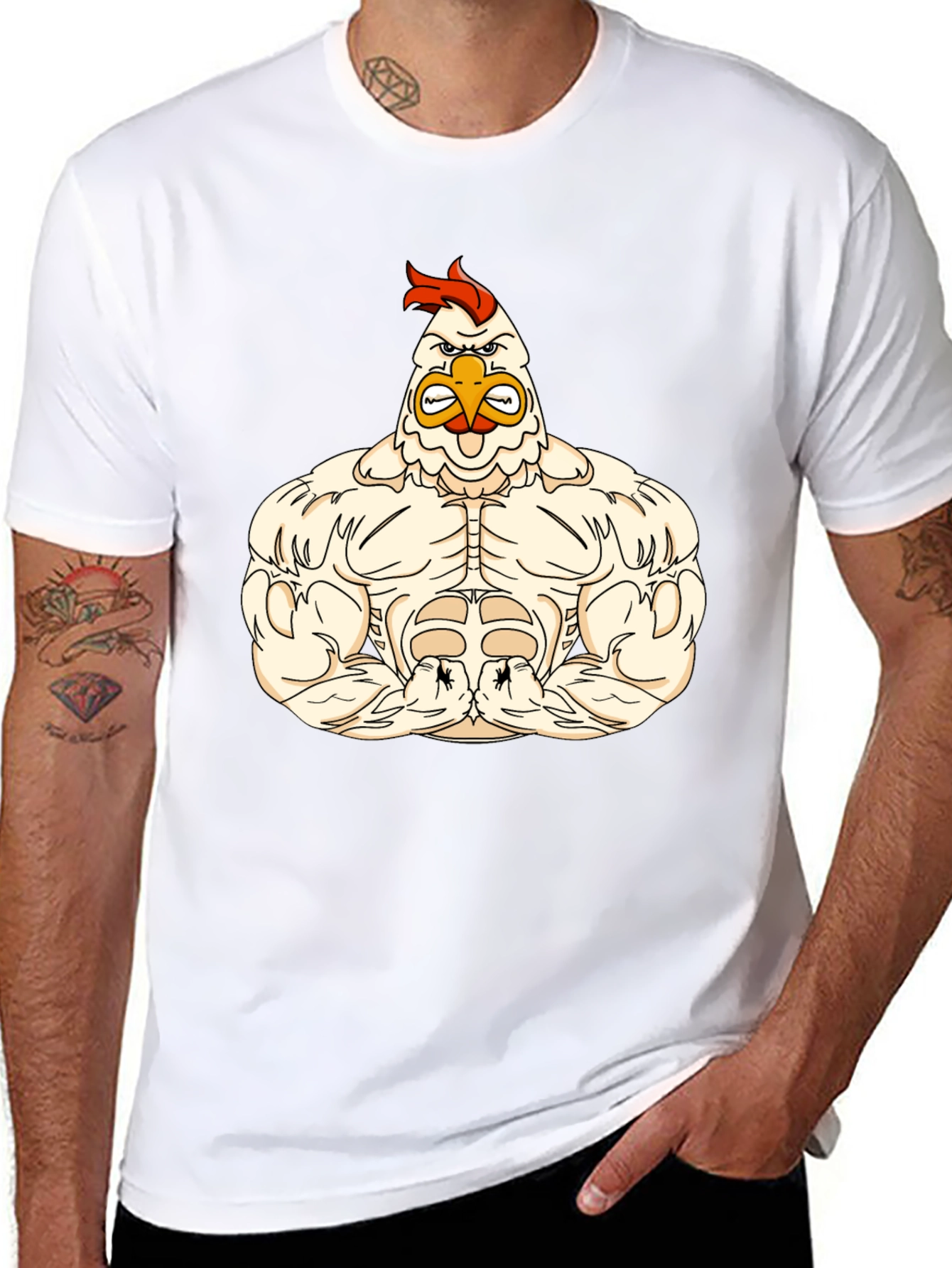 Muscular Chicken Graphic T-Shirt