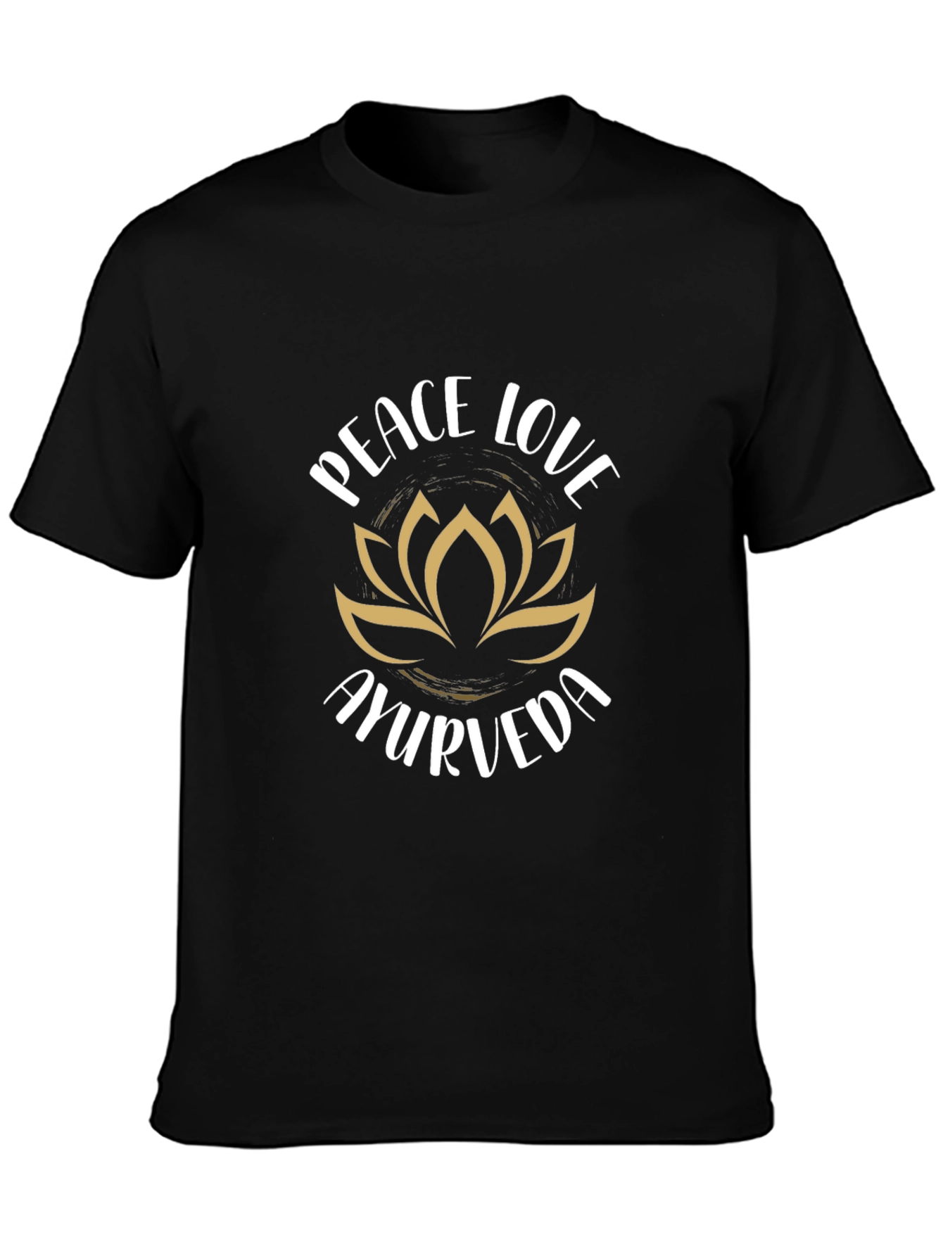 Peace Love Ayurveda Black T-Shirt