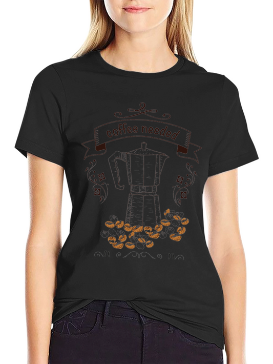 Coffee Needed Graphic T-Shirt - Casual Black Tee