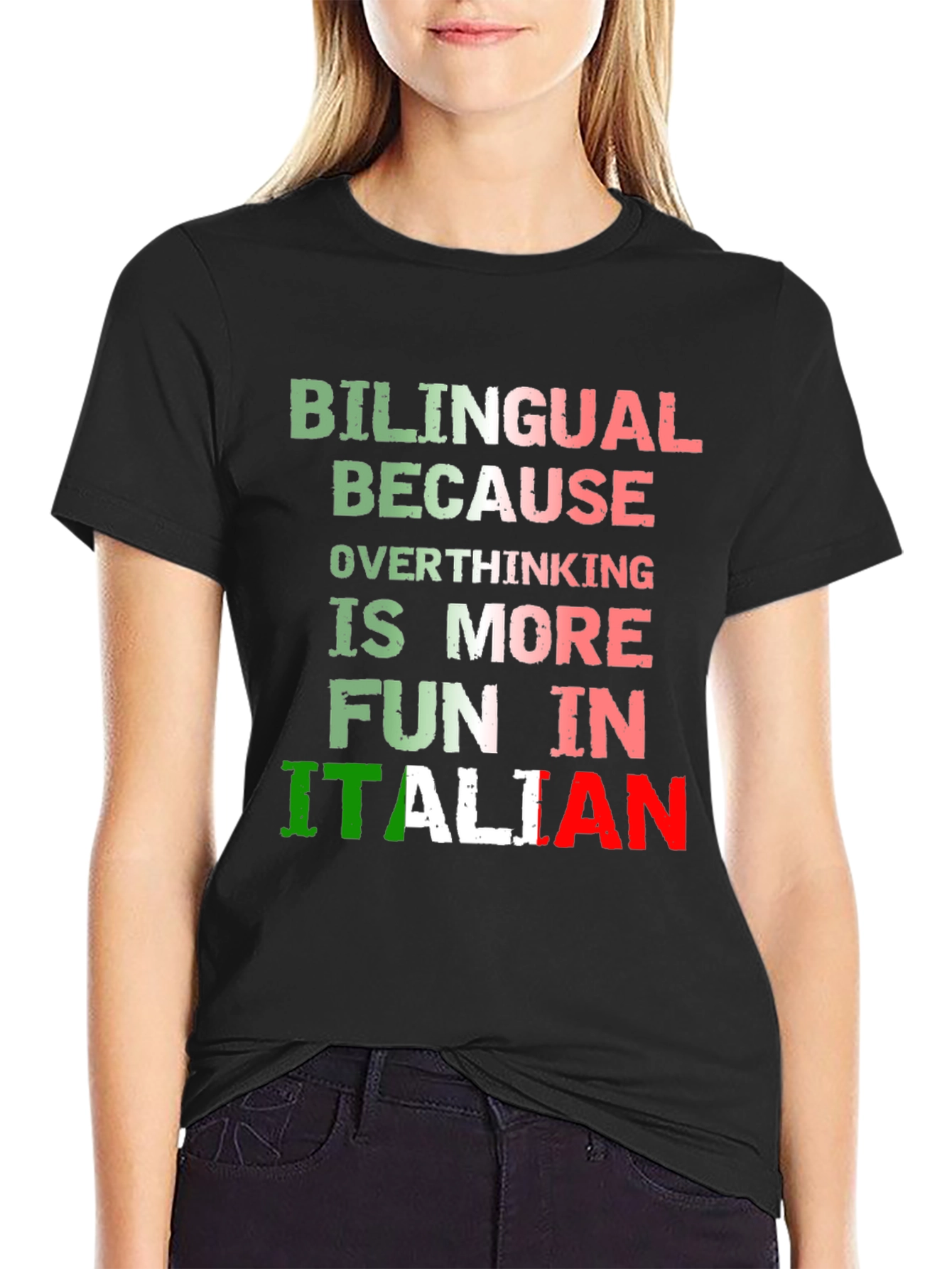 Bilingual Italian Overthinking Fun T-Shirt