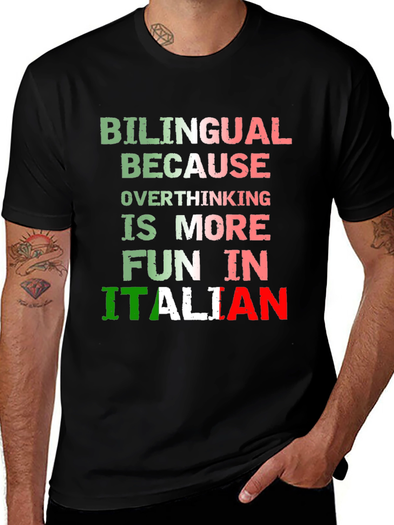 Bilingual Italian Overthinking Fun T-Shirt