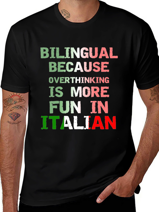 Bilingual Italian Overthinking Fun T-Shirt